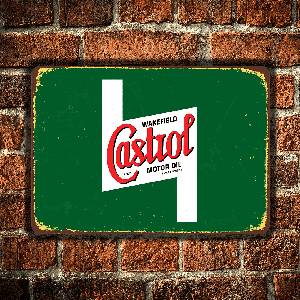  Castrol - метална декоративна табелка за гараж