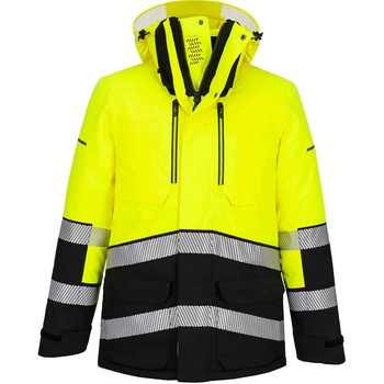 Portwest hi-vis ev4 ev401 expedition / Светлоотразителна водоустойчива еластична парка - hv жълта s (ev401ybrs)