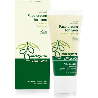 Macrovita Face Cream For Men Olive Elia krém na tvár pre mužov s olivovým olejom a ženšenom 50 ml