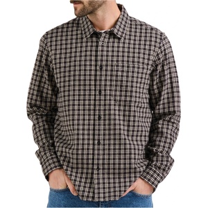 DEDICATED Мъжка риза с копчета DEDICATED Shirt Rute Flannel Check Shirt - Black - размер XL (033-2794-0115)