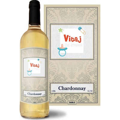 Sablio Vitaj na svete 2 Chardonnay biele suché víno 12 % 0,75 l (čistá fľaša)