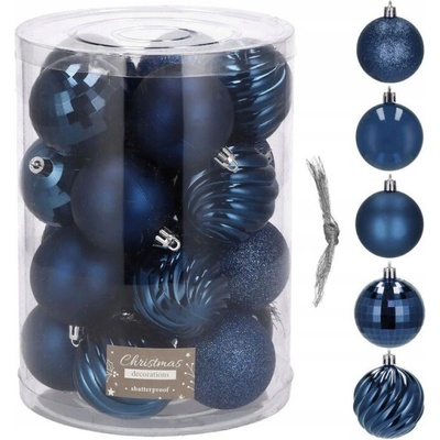 SPRINGOS Vianočné banky modré mix 6cm sada 20ks