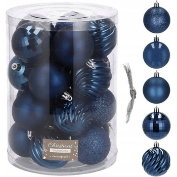 SPRINGOS Vianočné banky modré mix 6cm sada 20ks