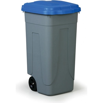 Mobil Plastic Mobilný plastový odpadkový kôš 100 L, modré veko