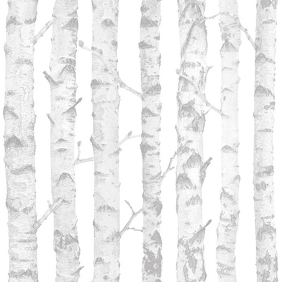 Esta Home 138944 Sivobiela vliesová tapeta na stenu Stromy Little Bandits rozmery 0,53 x 10,05 m