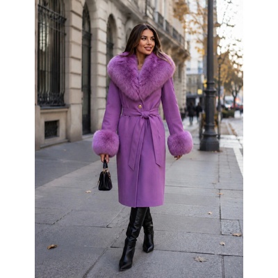 Max Original Leather dámsky kožený kabát REBECCA FUR fuksia Fuchsia