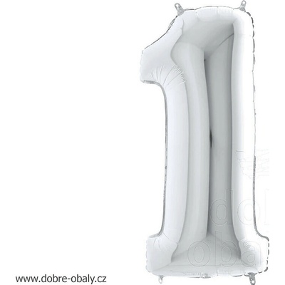 GRABO fóliový balónek ČÍSLICE STŘÍBRNÁ 1 102cm,40 nafukovací