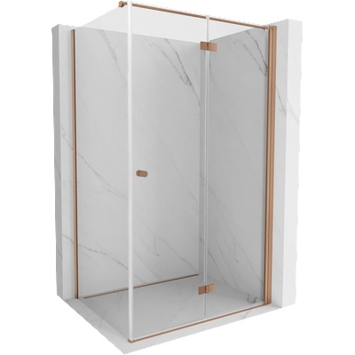Mexen Mist-F сгъваема душ кабина дясна 90 x 95 см, прозрачна, четкана мед - 8A6T-090-095-65-00-P (8A6T-090-095-65-00-P)