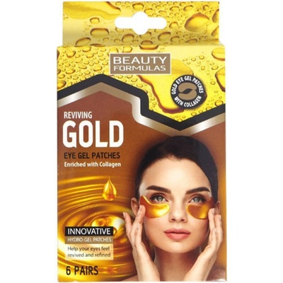 Beauty Formulas Gold zlaté gélové pásky pod oči s kolagénom 6 párov