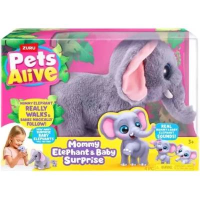 ZURU Pets Alive - Слончето мама с изненадващи бебета (9570)
