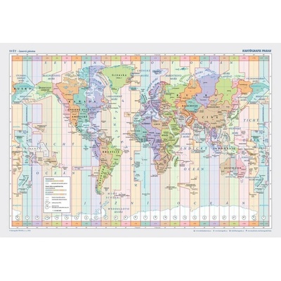Svět - časová pásma, podložka 1:55 mil. – Zboží Mobilmania