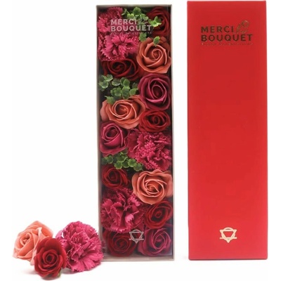 Dárkový box mýdlových květů dlouhý vintage růže