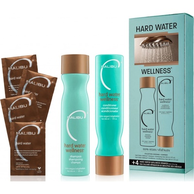 Malibu Hard Water Wellness Collection šampon 266 ml + kondicionér 266 ml + wellness sáčky 4 ks dárková sada