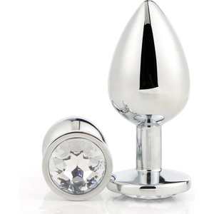 SuperLove Anal Jewel Silver-Clear Large