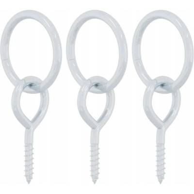 UVÁZOVÁ KOLEČKA SE ŠROUBY S OKEM 3 KS STŘÍBRNÁ OCELOVÁ