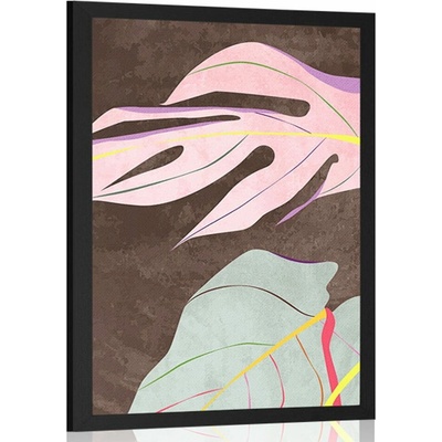 Plakát elegantní monstera na hnědém pozadí - 60x90 no frame