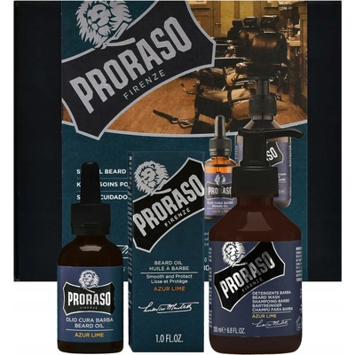 Proraso Azur Lime šampon na vousy 200 ml + olej na vousy 30 ml dárková sada