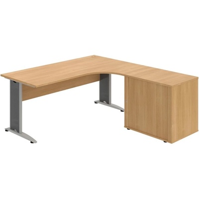 OFFICE PRO s.r.o. Kancelársky stôl pracovný, zostava ľavá - CE 1800 60 HR L, dub