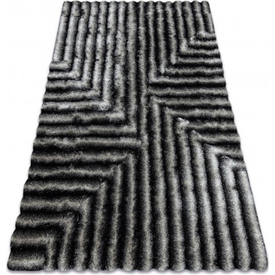 Makro Abra shaggy FLIM 010-B3 Geometrický vzor černý šedý