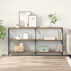 vidaXL Конзолна маса Дъб 156 x 28 x 80, 5 см Инженерна дървесина (882785)