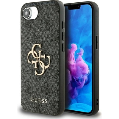 GUESS Предпазен калъф Guess PU 4G Big Logo за iPhone 16e, черен (GUHCPSE44GMGGR)