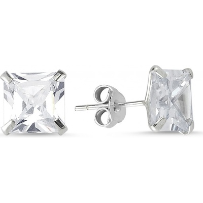 Lunica Stříbrné puzetové náušnice SQUARE 8 mm 0836