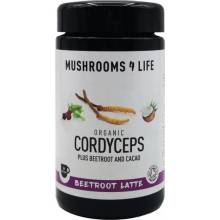 Mushrooms 4 Life Kokosové latté s houbou Cordyceps červenou řepou a raw kakaem 130 g