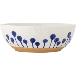 Bloomingville Бяла/синя керамична купа ø 28 cm Linora - Bloomingville (82072725)