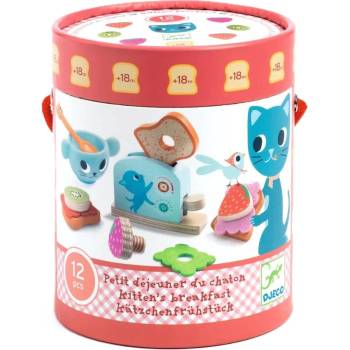 DJECO Дървен комплект Djeco - Закуската на Кити, 12 части (DJ05507)
