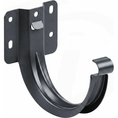 Krop Čelový hák polkruhového žľabu oceľový 280 mm systém 130 RAL 9005 Čierna