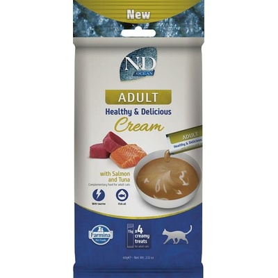 Farmina Creamy N&D Ocean Cat with Tuna & Salmon Adult maškrta pre mačky 60 g