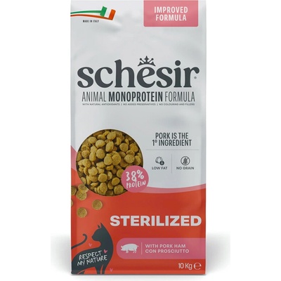 Schesir Cat Sterilized Animal Monoprotein Formula bravčové mäso 10 kg