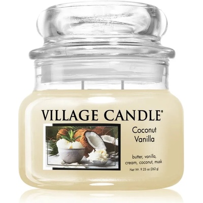 Village Candle Coconut Vanilla ароматна свещ (Glass Lid) 262 гр