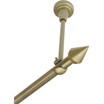 OK-GarnýžeCZ Garnýž kovová jednořadá 16mm Hrot zlatá antik 460 cm do stropu / na tunýlek - bez kroužků