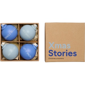 Design Letters Коледни топки Xmas Stories 4 см кобалтови и светлосини 4 бр (10105001COBALLIBLU)