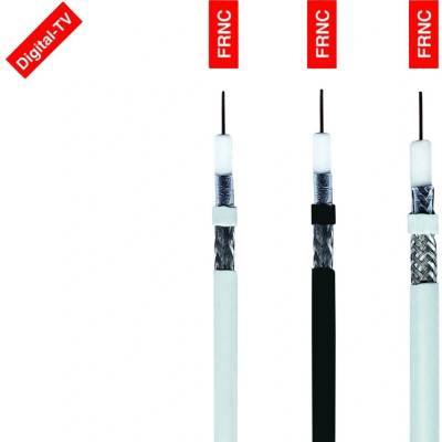 HELU 40019 koaxiálny kábel, Vonkajší Ø: 6.80 mm, 75 Ω, čierna, 100 m