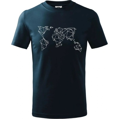 Geometria svet tričko detské tmavomodrá
