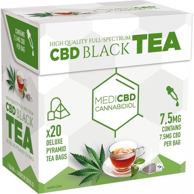 MediCBD Čierny čaj 7,5 mg CBD 20 pyramídových vrecúšok