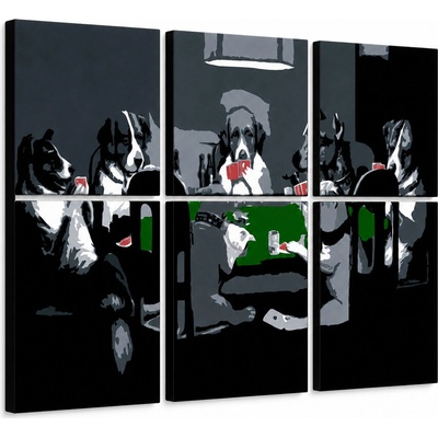 Ručne maľovaný POP Art obraz DOGS - 120x80 cm