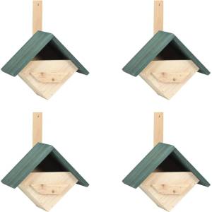 vidaXL Къщи за птици, 4 бр, 24x16x30 см, чам (47247)