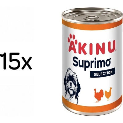 Akinu Suprimo selection Krůtí & kuřecí svalovina 15 x 400 g
