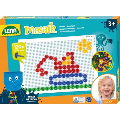 LENA Комплект за мозайка Lena - Прозрачен, 120 части, Ø15 mm (LN35627)
