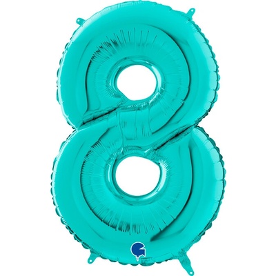 Grabo Fóliový balónek modrá Tiffany 66 cm číslice 8