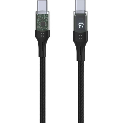 FIXED FIXDD-CC2-BK USB-C/USB-C s displejom a podporou PD, USB 2.0 100 W, 2m, černý