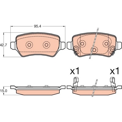 TRW Sada brzdových platničiek kotúčovej brzdy GDB3585