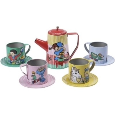 Pippi Детски комплект Pippi - Метален сервиз за чай, Пипи Дългото чорапче (44386000)
