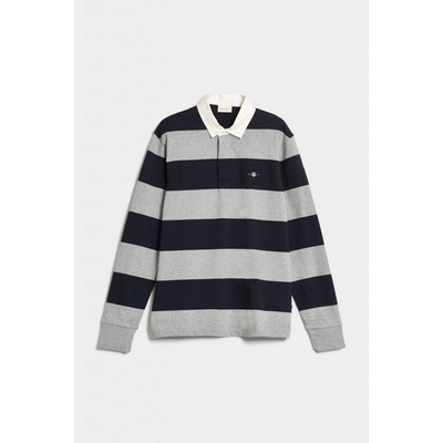 Gant polokošela Reg Shield Barstripe Heavy Rugger šedá