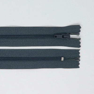 Spirálový zip, šíře 3 mm, délka 45 cm, šedá