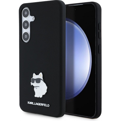 Karl Lagerfeld Silicone Samsung Galaxy S24 Plus Choupette kovový odznak KLHCS24MSMHCNPK