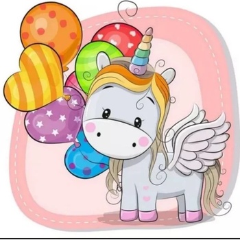 Image 1 of Еднорог и балони Рисуване по номера за деца